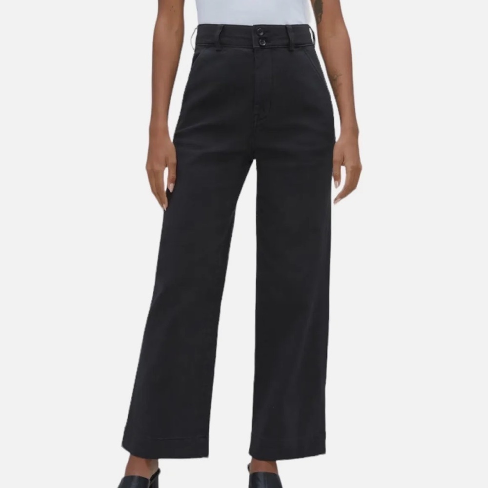 Everlane The Organic Wide Leg Pants Black Denim Jeans Women’s Size 2